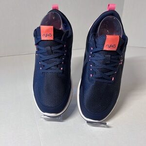 Ryka Navy Athletic Sneakers with Pink Accents